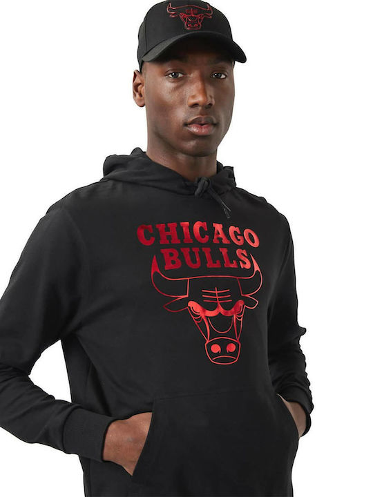 Chicago Bulls NBA Φούτερ με Κουκούλα Μαύρο