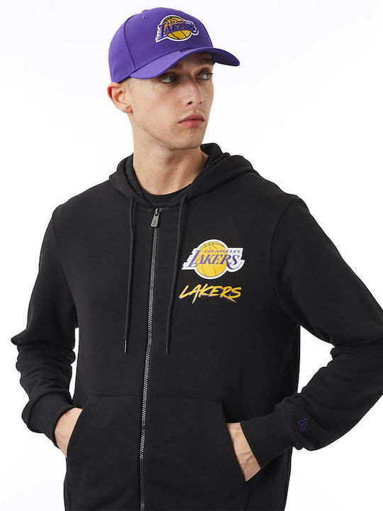 LA Lakers NBA Script Geacă Cu Glugă Neagră
