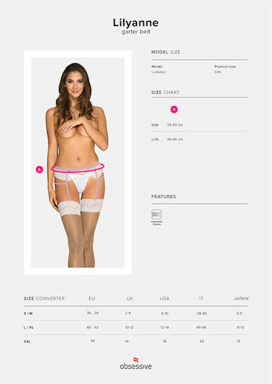 Obsessive Lilyanne Ζαρτιέρες με Δαντέλα Garter Belt White