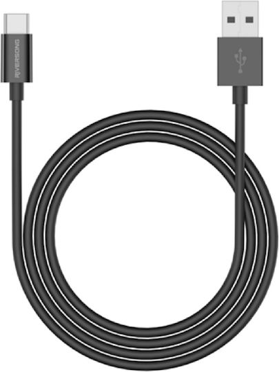 Riversong Lotus 08 USB 2.0 Cable USB-C male - USB-A Μαύρο 1.2m CT71BL