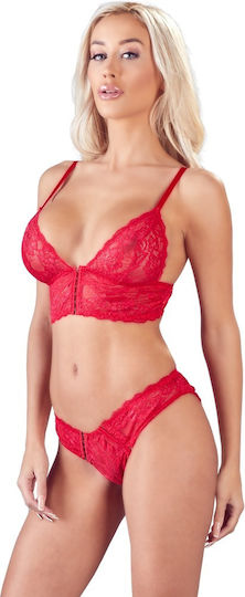 Cottelli Collection Front Fastening Bralette Briefs Sexy Dessous-Set Red 22122693021