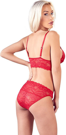 Cottelli Collection Front Fastening Bralette Briefs Sexy Dessous-Set Red 22122693021