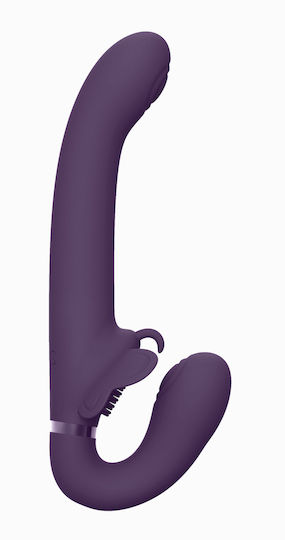 Vive Satu Pulse Wave Strapless Strap On με Dildo 23cm με Δόνηση σε Μωβ Χρώμα