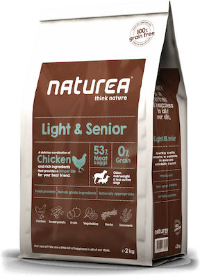 Naturea Light & Senior 12kg Ξηρά Τροφή Διαίτης για Ηλικιωμένους Σκύλους με Κοτόπουλο