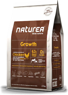 Naturea Growth 12kg Hrană Uscată fără Cereale pentru Cățeluși de Rase Medii și Mari cu Pui