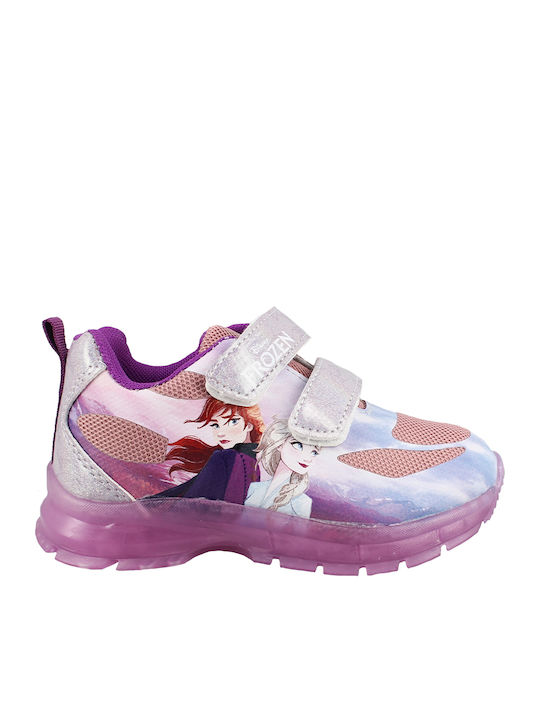 Παιδικά Sneakers με Σκρατς & Φωτάκια Λιλά