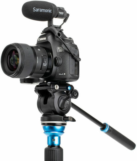 Benro Aero 2 PRO Aluminium Reise Videostative mit Flip Locks aus Aluminium mit Hydraulischer Kopfart und Maximaler Belastung von 2,5kg bis 165,1cm