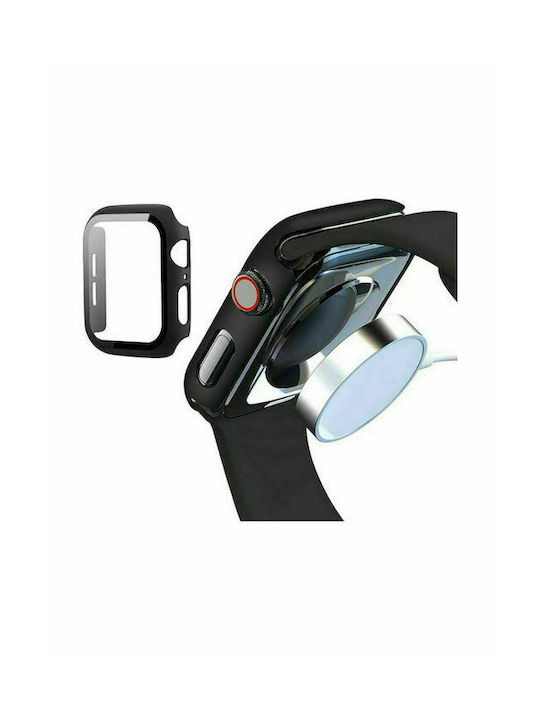 Fullbody Plastic with Tempered Glass Case in Black Colour for Apple Watch 42mm