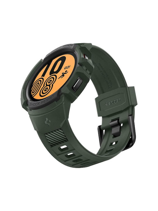 Spigen Rugged Armor ”Pro” Silikonhülle Military Green für Galaxy Watch 4 / 5 (44 mm)