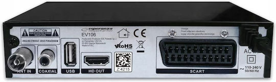 Esperanza EV106R Ψηφιακός Δέκτης Mpeg-4 Full HD (1080p) Συνδέσεις HDMI / USB