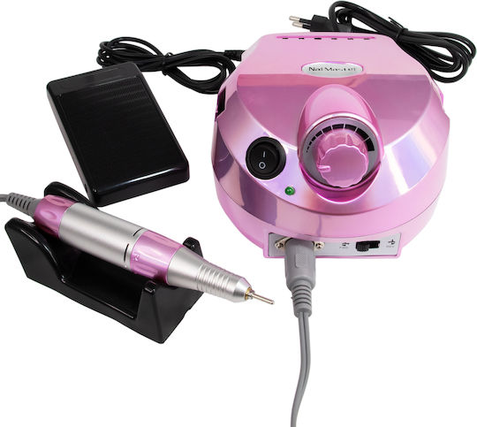 DM-202 Nail Drill Power 65W Pink with Pedal with 20000 Rotations per Minute