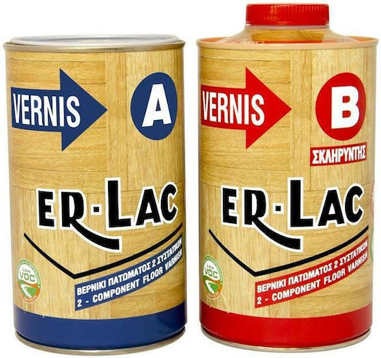 ER-LAC Vernis A Βερνίκι Επιφάνειας Πολυουρεθάνης 2 Συστατικών Άχρωμο Γυαλιστερό 1lt