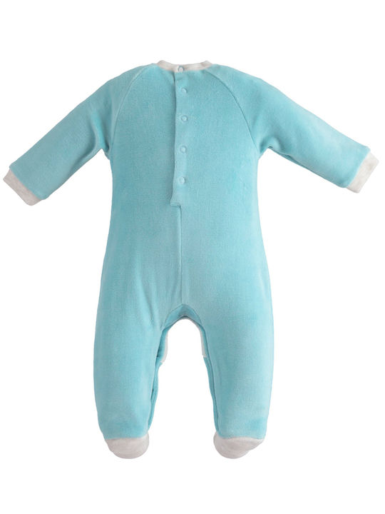 iDO Baby Bodysuit Set Long-Sleeved Velvet Light Blue