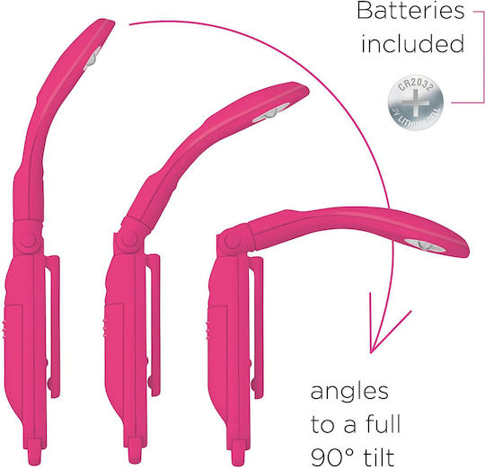 IF Really Book Light LED with Clip Pink 3 x AG3