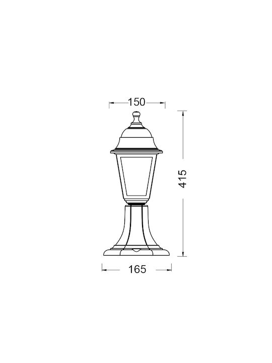 Aca Outdoor Floor Lamp Laterna IP44 for E27 Bulb Bronze