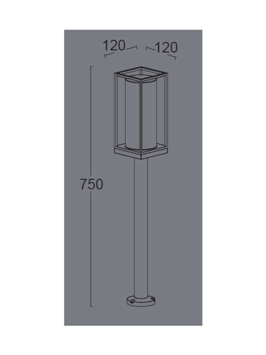 Lutec Flair Outdoor Floor Lamp Small Post 40W IP44 for E27 Black