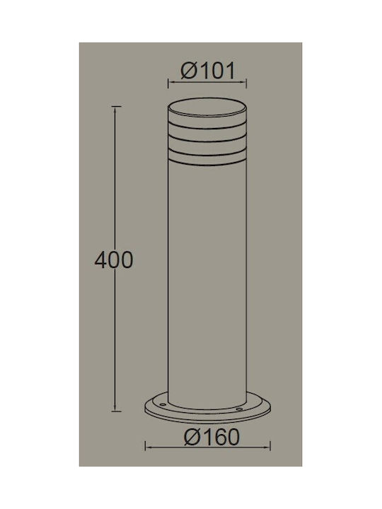 Lutec Outdoor Floor Lamp Small Post Exterior 35W IP44 for GU10 Light Bulb Gray