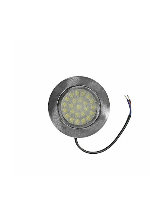 Adeleq Кръгла Пластмаса Вграден Спот с Патрон Вграден LED SMD 4W Сребрист 7x7см. 1бр