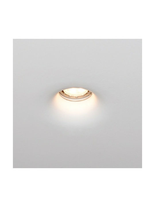 VK Lighting Rund Gips Rahmen für Spots G53 Weiß 8x8cm. 1Stück