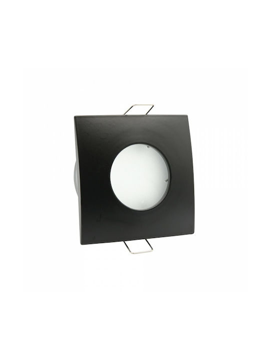 Inlight X0009 Platz Metallisch Einbau Spot mit Fassung GU10 Schwarz 8x8cm. 1Stück