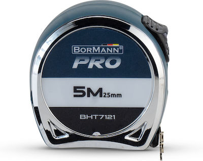 Bormann Pro BHT7121 Tape Measure with Auto-Rewind and Magnet 25mm x 5m