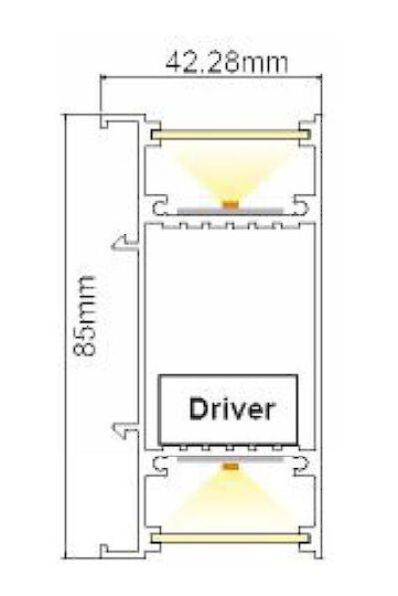 Aca LED Kommerzielle lineare Beleuchtung Leuchte Decke 27W Naturweiß IP20 B100xT4.22xH8.5cm