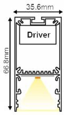 Aca Γραμμικό Φωτιστικό 41W 4000K 6820lm Dimmable 198cm