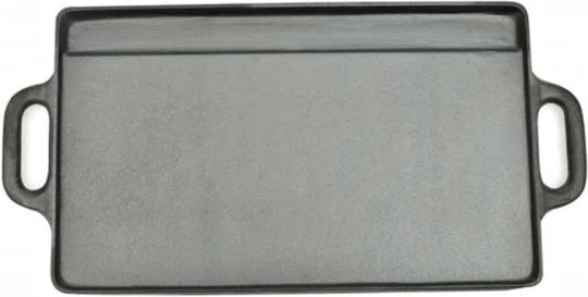 vidaXL Grill Plate Two-Sided 2pcs Non-Stick Baking Plate with Cast Iron Flat & Grill Surface 38x23cm