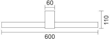 Spot Light Модерен Осветително тяло За баня с вграден LED Сребрист 60см.
