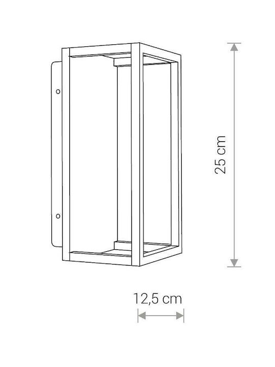 Nowodvorski Symmetry Επιτοίχιο Εξωτερικό Φαναράκι LED IP54 7W με Θερμό Λευκό Φως 12.6x25x25εκ.