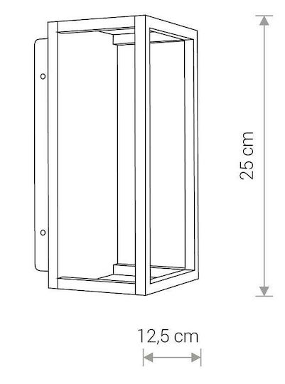 Nowodvorski Symmetry Wall-Mounted Outdoor Lantern LED IP54 7W with Warm White Light 12.6x25x25εκ.