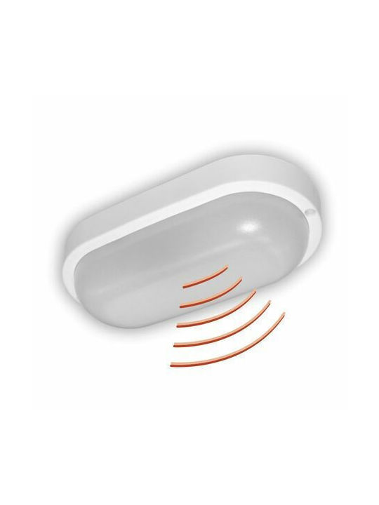 Adeleq Κλασική Πλαστική Πλαφονιέρα Οροφής με Ενσωματωμένο LED σε Λευκό χρώμα 20.5cm