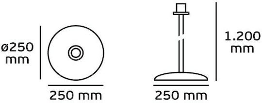 VK Lighting Floor Lamp H120xW25cm. with Socket for Bulb E27 Black