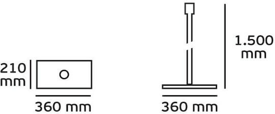 VK Lighting Floor Lamp H150xW36cm. with Socket for Bulb E27 Silver