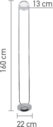 Inlight 45016 Floor Lamp H160xW22cm. with Socket for Bulb G9 Silver
