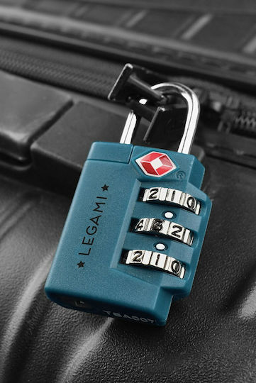 Legami Milano Vorhängeschloss Messing Kombination mit TSA-Zertifizierung 85mm Blue 1Stück
