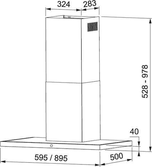 Franke Arno 90 XS/BK Απορροφητήρας Καμινάδα 90cm Inox