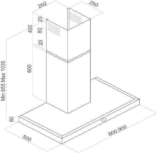 Davoline Box Plus Kamin-Dunstabzug 90cm Inox