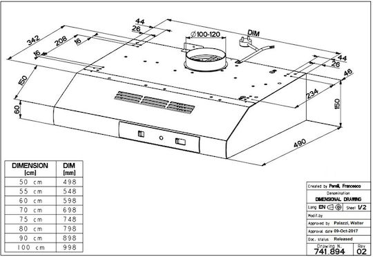 Faber 741 Base A60 Ελεύθερος Απορροφητήρας 60cm Λευκός