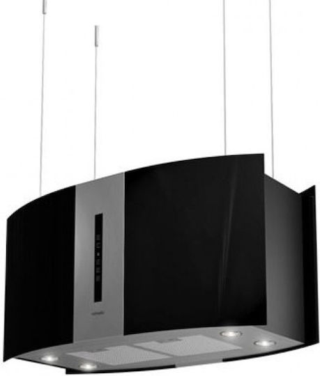 Karag Insel-Dunstabzug Umluft 90cm Schwarz