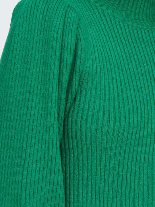 Women's Long Sleeve Sweater Turtleneck Bold Green