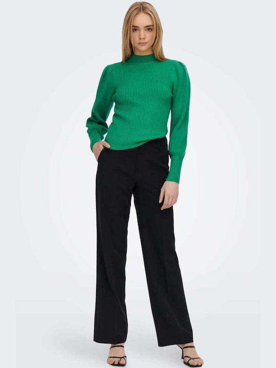 Women's Long Sleeve Sweater Turtleneck Bold Green