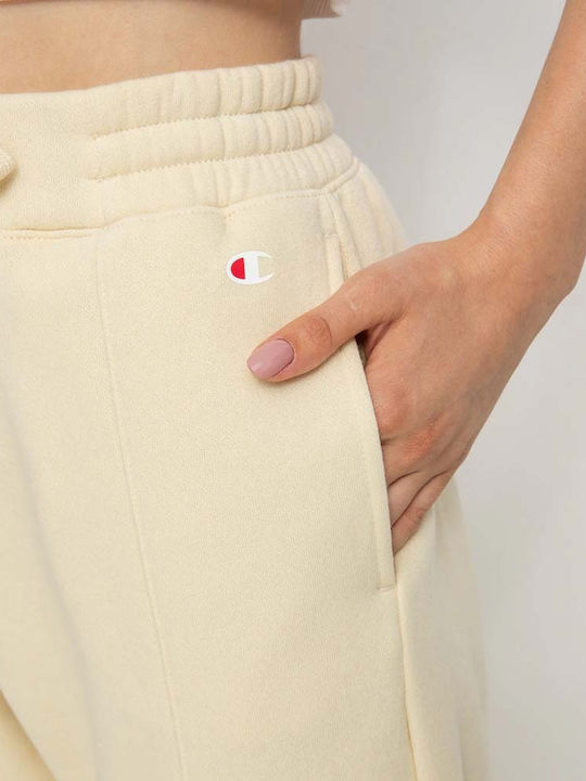 Rib Cuff Talie înaltă Pantaloni de Trening cu elastic Ecru