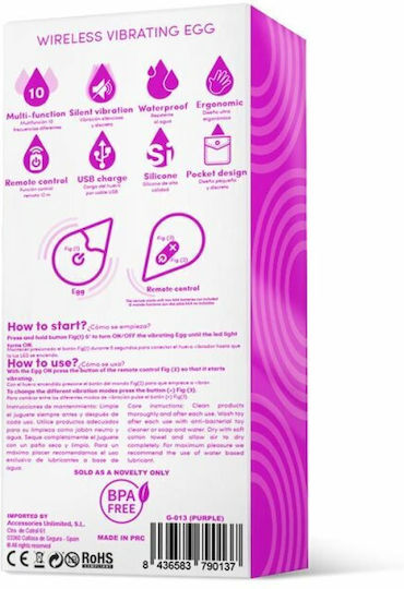 IntoYou Drops Mini Δονητής Egg με Απομακρυσμένο Έλεγχο 6.5cm Purple