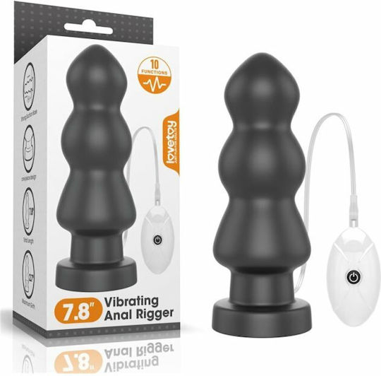 Lovetoy Anal Plug King Size mit Vibration Schwarz 20cm