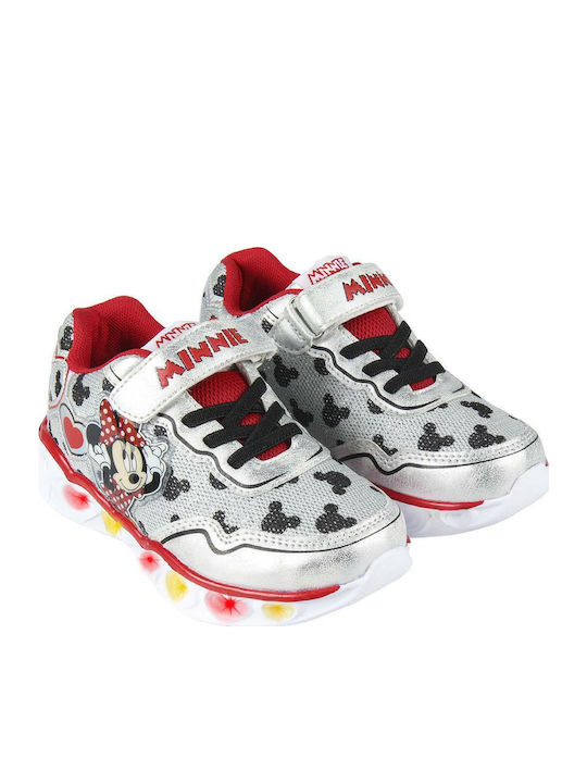 Minnie Mouse Kids Sneakers with Scratch & Lights Gray