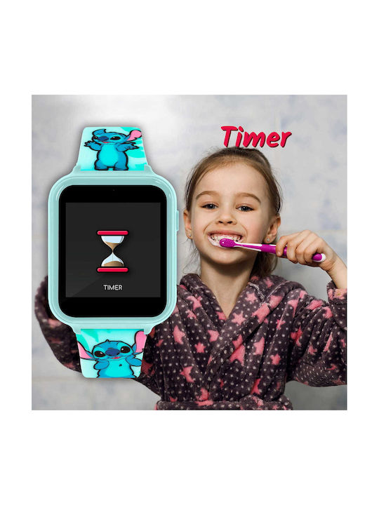 Disney Stitch Kids Analog Watch with Rubber/Plastic Strap Turquoise LAS4027