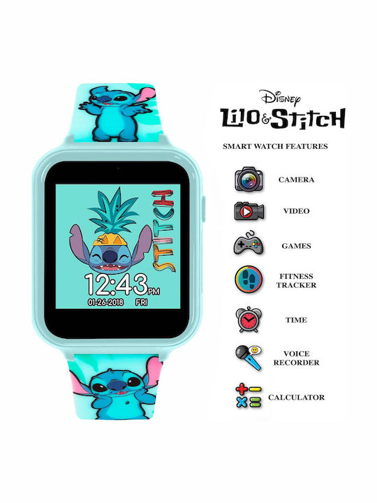 Disney Kinder-Digitaluhr Stitch mit Kautschuk/Plastikarmband Türkis