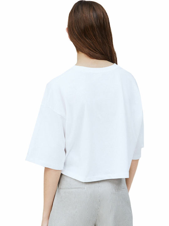 Miriam Women's Summer Crop Top Cotton Short Sleeve Beige
