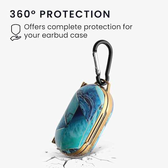 KWmobile Electroplated Калъф с кука Marble / Gold за Samsung Galaxy Buds / Buds+